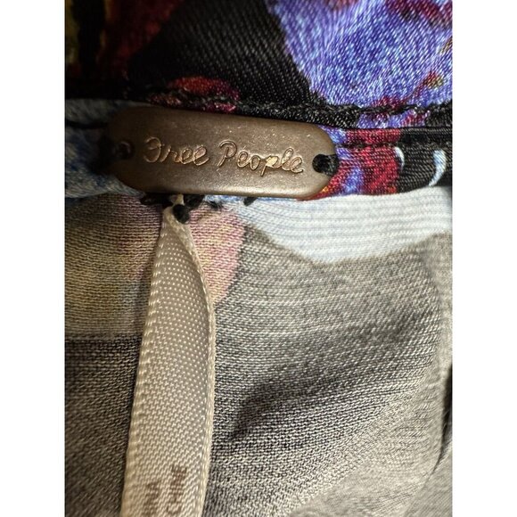 Free People Blue Rose Print Wide Leg Jumpsuit Spaghetti Strap 6 - Picture 5 of 7